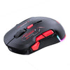 Ratón para juegos MKESPN W12 Tri-Mode de 5 canales, 10 teclas, 10 000 DPI, diseño ambidiestro, RGB, macro (rojo)