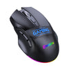 Ratón inalámbrico para juegos MKESPN W10 trimodo de 2400 DPI con 9 botones programables, iluminación RGB y recargable tipo C (negro)