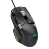 Ratón para juegos MKESPN X13 RGB de alta velocidad con cable, 12400 DPI, rueda de desplazamiento dual de 10 teclas, macros programables (negro)