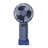 Ventilador pequeño portátil de 5 velocidades con carga USB y soporte de escritorio (azul oscuro)