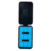 Soporte plegable KJH para Nintendo Switch 2 / Switch OLED / Lite con 9 ranuras para tarjetas de juego y 4 ranuras para tarjetas SD (negro y azul)