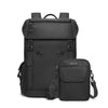 Mochila Tigernu 2 en 1 con diseño dividido desmontable y tapa abatible para portátil de 14 pulgadas, ideal para viajes, trabajo y uso diario, con cierre magnético negro.