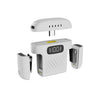 Mini micrófono inalámbrico con clip para collar, con cancelación de ruido y estuche de carga (blanco)