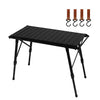 Mesa plegable de aluminio para exteriores CLS, estilo 8744, color negro, con 4 ganchos de PU