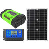 Inversor de onda modificada Gurxun con panel solar de 18 W y controlador de 30 A, doble toma, 2 puertos USB y 2 puertos tipo C. Especificaciones: 300 W, toma universal de 12 V a 110 V.