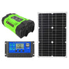 Inversor de onda modificada Gurxun con panel solar de 18 W y controlador de 30 A, doble toma, 2 puertos USB y 2 puertos tipo C. Especificaciones: 300 W, enchufe brasileño de 12 V a 220 V.
