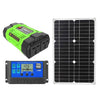 Inversor de onda modificada Gurxun de 200 W con panel solar de 18 W y controlador de 30 A. Toma doble, 2 puertos USB y 2 puertos tipo C. Especificaciones: Toma universal de 12 V a 110 V.
