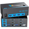Conmutador KVM USB 3.0 YOUTING KC-KM434B de 2 entradas y 3 salidas con enchufe australiano