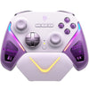 Mando inalámbrico para juegos EasySMX D10 con gatillos de modo dual y joysticks de efecto Hall TMR. Base de carga para PC/Switch/Teléfono/Steam (morado).