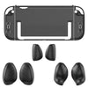 Estuche protector de PC de cristal con diseño dividido para Nintendo Switch 2 con agarres ergonómicos de 3 tamaños, transparente, negro y negro