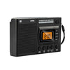 Radio portátil con reloj LCD de banda completa FM/AM/SW, especificaciones: para EE. UU. (negro)