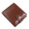 Baellerry D3065 Cartera corta de tres pliegues para hombre con cremallera y cierre a presión, con ranuras para múltiples tarjetas (marrón)