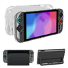 Estuche protector de plástico con diseño dividido y acceso al soporte para Nintendo Switch 2 y Joy-Con (transparente)