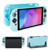 Estuche protector de plástico con diseño dividido y acceso al soporte para Nintendo Switch 2 y Joy-Con (azul)