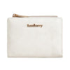 Baellerry N5115 Cartera de mujer con doble pliegue y cremallera acolchada (beige)