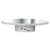 Espejo multiusos con disco giratorio eléctrico, alimentado por batería o USB, soporte para fotografía en vivo, tamaño: 25 cm, color blanco