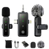 J82 Micrófono dual 3 en 1, 8 piezas/juego, inalámbrico, con clip para collar, mini micrófono con reducción de ruido inteligente