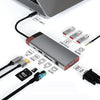 Estación de acoplamiento USB tipo C de metal BS10A, concentrador de expansión multifuncional para computadora