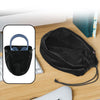 Estuche universal para guardar auriculares, resistente al polvo y con cordón, con felpa corta ultrasuave (negro)
