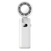 Ventilador de mano WT21, plegable, con indicador de nivel de batería (blanco)