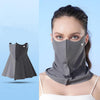 Máscara solar integral WEST BIKING para el cuello, de seda helada, con protección UV, para ciclismo, talla única (gris oscuro)