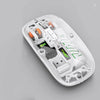 Ratón inalámbrico transparente T-WOLF X11, modo dual, 2.4G + Bluetooth, recargable por USB-C con tapa magnética (blanco)