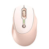Ratón inalámbrico T-WOLF Q7 monomodo de 2,4 G y 2400 DPI, recargable por USB-C, color té con leche, diseño elegante con indicador de batería