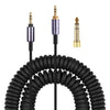 Cable de audio con resorte para auriculares Sony WH-1000XM3 / WH-1000XM2 / WH-1000XM4 / WH-H900N / WH-H800, tamaño: 1,5 m (negro)