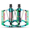 WEST BIKING - 1 par de pedales de bicicleta galvanizados de colores, con 3 rodamientos de aleación de aluminio, para bicicleta de montaña y carretera (verde)