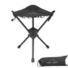 COOL CAMP C-Y008 - Silla plegable giratoria para acampar al aire libre, taburete triangular de aleación de aluminio para senderismo, pesca y barbacoas (negro)