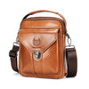 Bolso bandolera vintage de piel auténtica para hombre Bull Captain de 20 cm (marrón)