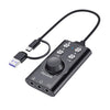 Tarjeta de sonido externa USB/Tipo C a 3,5 mm con sonido envolvente 7.1 para transmisión en vivo desde computadora móvil.