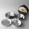AOTU AT6438-1 - Juego de 8 platos de acero inoxidable para exteriores, para acampar, portátiles, para barbacoa, con bolsa de almacenamiento