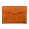 Bolsa para documentos A4 de PU de doble capa, maletín para portátil de 14 pulgadas, organizador de archivos para material escolar de oficina (marrón)
