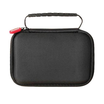 Estuche rígido negro ANBERNIC RG40XXV cerrado, con asa trenzada y cremallera roja