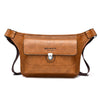 WEIXIER D826 Bolso bandolera de gran capacidad para hombre, de piel sintética, estilo vintage, impermeable (marrón claro)
