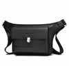 WEIXIER D827 Bolso bandolera de piel sintética para hombre, impermeable, color lichi (negro)