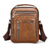 WEIXIER D845 - Bolso de mano informal de negocios para hombre, bandolera de gran capacidad, color marrón claro vertical