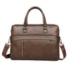 WEIXIER D845 - Bolso de mano informal de negocios para hombre, bandolera de mano de gran capacidad, color marrón oscuro