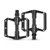Pedales de aluminio de triple perforación para bicicleta de carretera WEST BIKING (negros)