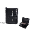 Baellerry D3262 Cartera compacta con cadena para mujer, de piel sintética, multiusos, monedero y tarjetero (negro)