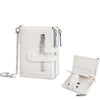 Baellerry D3262 Cartera compacta con cadena para mujer, de piel sintética, multiusos, monedero y tarjetero (beige)