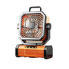 Ventilador oscilante USB con control remoto y luz portátil para acampar (naranja)