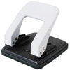 Deli 0104 Perforadora de dos agujeros con regla y palanca de posicionamiento de 6 mm para 35 páginas (blanca)