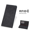 Baellerry C3160 Cartera vintage de cuero con bloqueo RFID para hombre, tarjetero plegable con cremallera (negro)