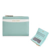 Cartera corta de piel sintética para mujer Baellerry N8351 con diseño bicolor y cierre de cremallera, tarjetero delgado y compacto (verde océano)