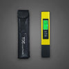 Bolígrafo medidor de calidad del agua inteligente de doble color con retroiluminación, 3 en 1, medidor de TDS, detector de conductividad y temperatura (estuche de cuero amarillo)