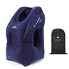 Almohada inflable de viaje TRAELSKY con forma de avión, ideal para almorzar al aire libre o como almohada inflable portátil para el cuello. Color: Azul marino. Incluye bolsa de inflado.
