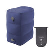 Reposapiés hinchable TRAELSKY de PVC flocado para avión, tren o coche, ideal para siestas en la oficina. Incluye bolsa de inflado. Especificaciones: Altura ajustable, doble válvula (azul oscuro).