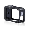 Jaula protectora de aluminio de doble apertura Joyshot para DJI Osmo Action 6 con orificios para tornillos de 1/4 de pulgada y montaje de zapata fría (negro).